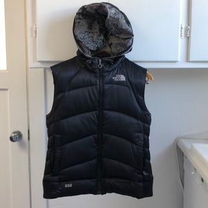 The North face sleeveless down jacket with hood